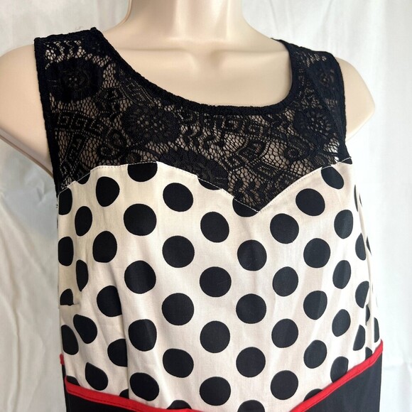 BBonline Dress 50s Red Black Fit & Flare Rockabilly Retro Minnie Mouse Size 2XL - Picture 3 of 9